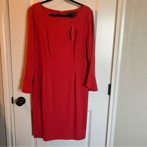 NWT Size 14 White House Black Market Body Perfecting Flutter Sleeve Sheath Dress